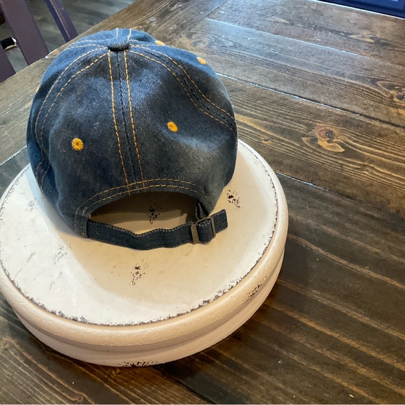 NWOT Embellished Denim Cap with Butterfly Design - Picture 2 of 3